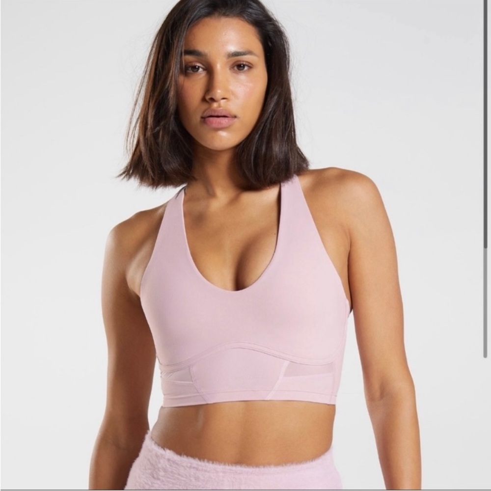 Whitney Simmons x Gymshark Longline Bra in pressed petal pink